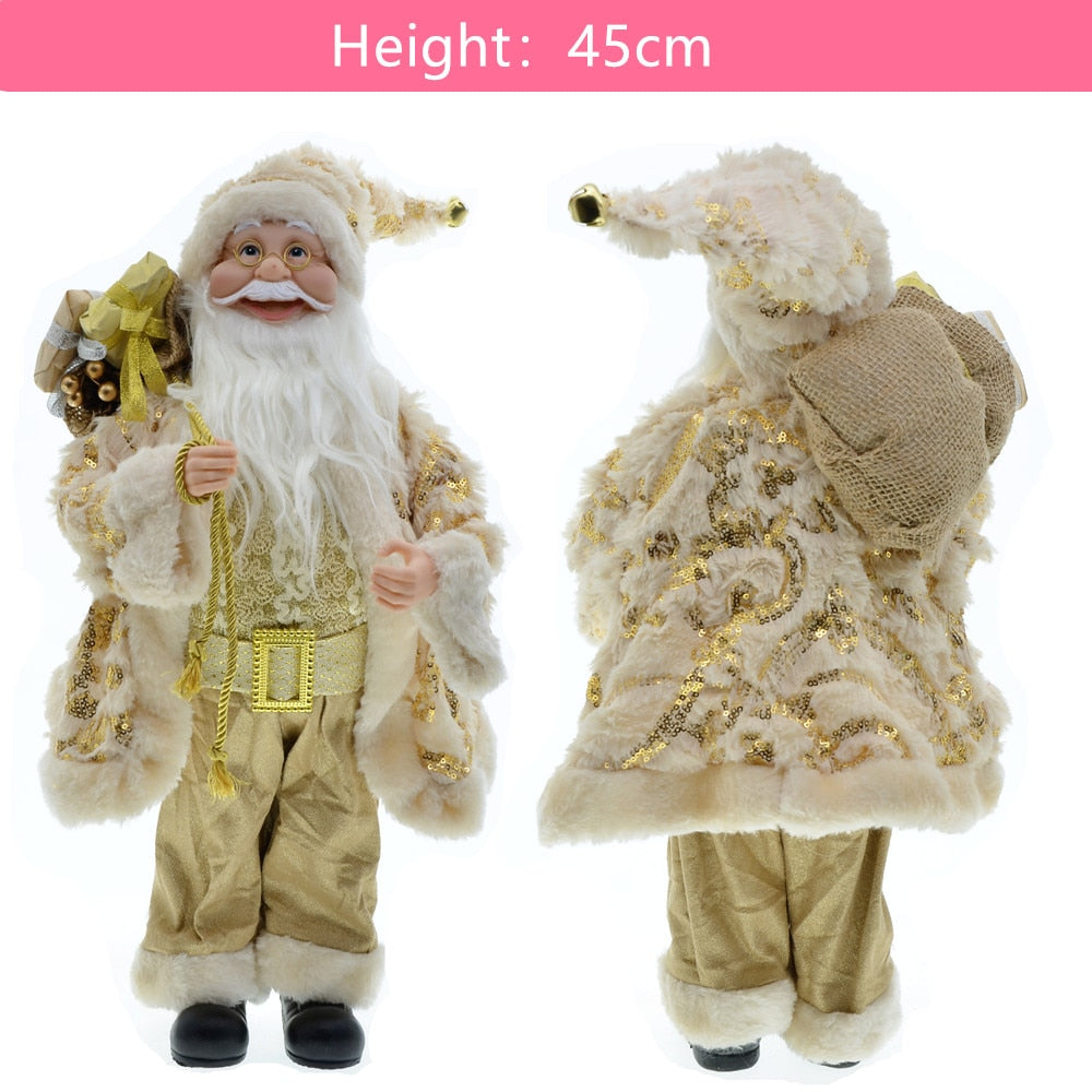 Papai Noel Boneco 45cm Ski Saco Presentes Decoração Natalina Enfeite Natal