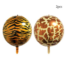 Carregar imagem no visualizador da galeria, Selva Safári tema folha balão 4D animal print balão tigre girafa decoração
