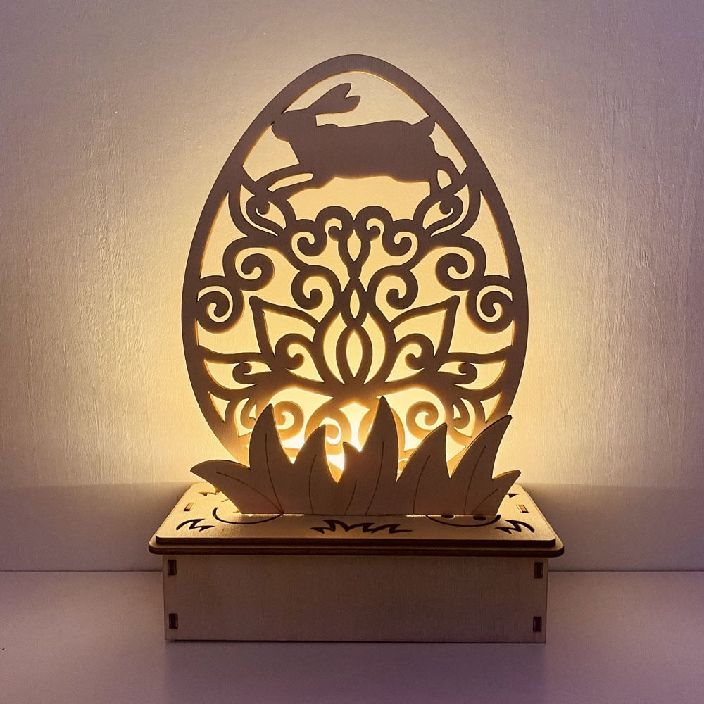 Placa Decorativa Páscoa MDF Feliz Páscoa! Faça Você Mesmo sua Caixa Madeira Luminosa