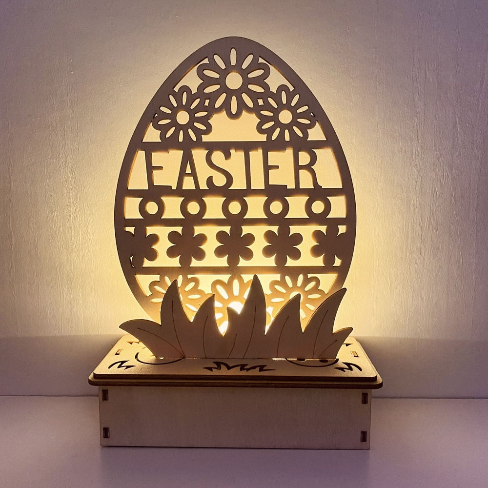 Placa Decorativa Páscoa MDF Feliz Páscoa! Faça Você Mesmo sua Caixa Madeira Luminosa