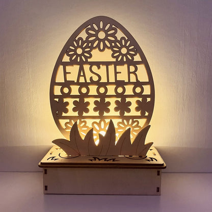 Placa Decorativa Páscoa MDF Feliz Páscoa! Faça Você Mesmo sua Caixa Madeira Luminosa