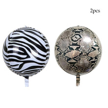 Carregar imagem no visualizador da galeria, Selva Safári tema folha balão 4D animal print balão tigre girafa decoração
