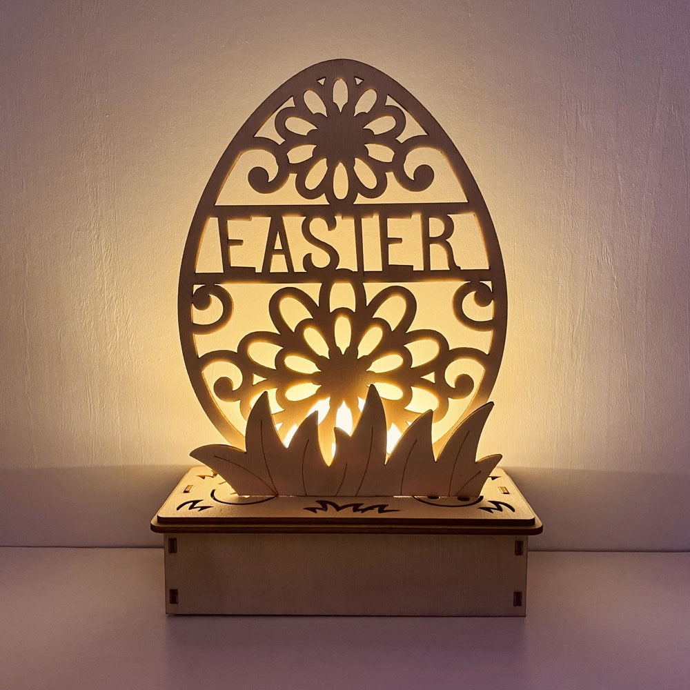 Placa Decorativa Páscoa MDF Feliz Páscoa! Faça Você Mesmo sua Caixa Madeira Luminosa