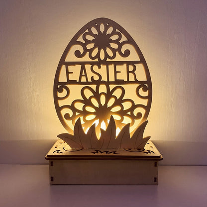 Placa Decorativa Páscoa MDF Feliz Páscoa! Faça Você Mesmo sua Caixa Madeira Luminosa