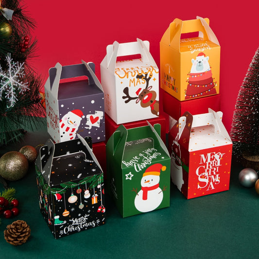 Caixa Presente de Natal 6 Caixas de 3D com Alças para Caixas de Papel  Natal Suprimentos
