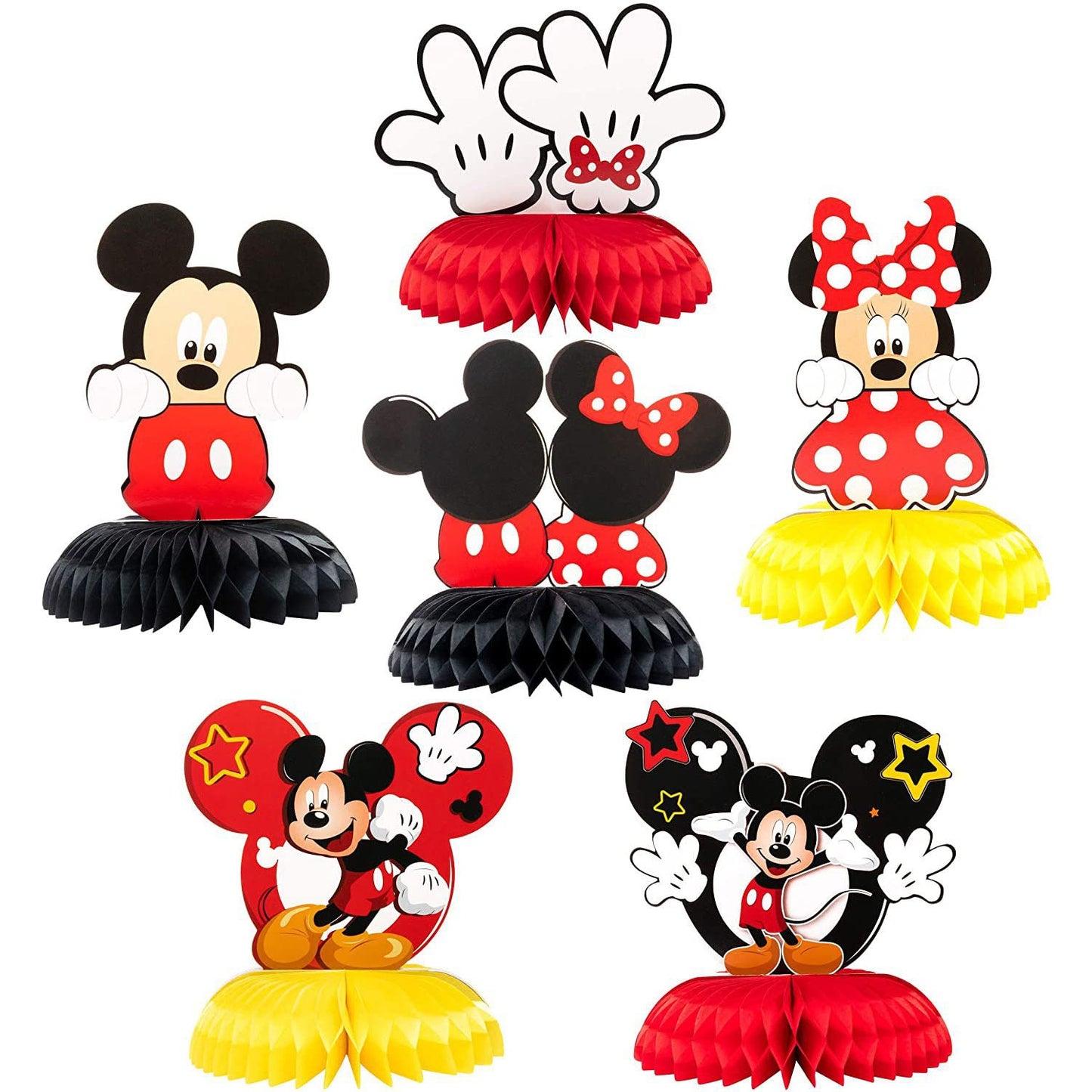 Conjunto de decoração de papel, desenho do mickey mouse da disney, mel, ideal para festa