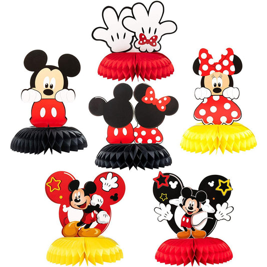 Conjunto de decoração de papel, desenho do mickey mouse da disney, mel, ideal para festa