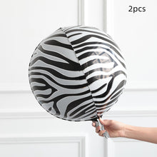 Carregar imagem no visualizador da galeria, Selva Safári tema folha balão 4D animal print balão tigre girafa decoração
