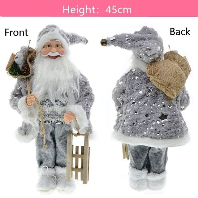 Papai Noel Boneco 45cm Ski Saco Presentes Decoração Natalina Enfeite Natal