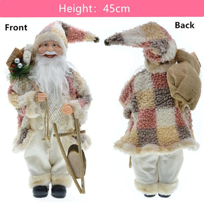 Papai Noel Boneco 45cm Ski Saco Presentes Decoração Natalina Enfeite Natal