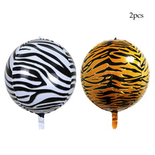 Carregar imagem no visualizador da galeria, Selva Safári tema folha balão 4D animal print balão tigre girafa decoração
