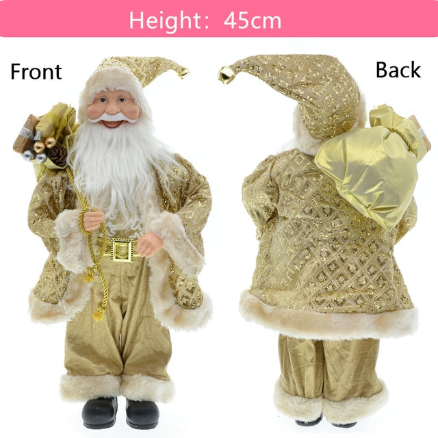 Papai Noel Boneco 45cm Ski Saco Presentes Decoração Natalina Enfeite Natal