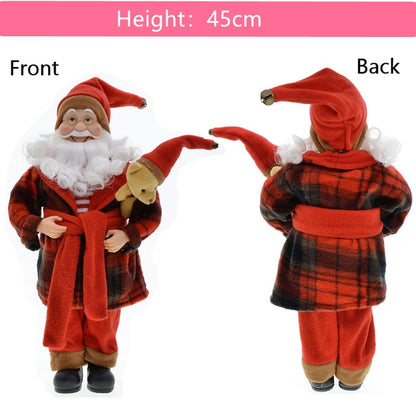 Papai Noel Boneco 45cm Ski Saco Presentes Decoração Natalina Enfeite Natal