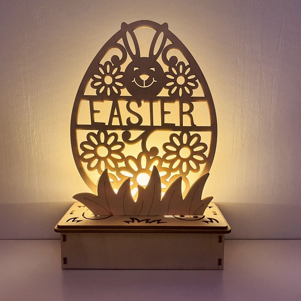 Placa Decorativa Páscoa MDF Feliz Páscoa! Faça Você Mesmo sua Caixa Madeira Luminosa