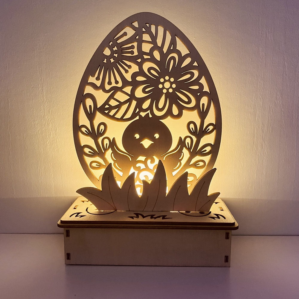 Placa Decorativa Páscoa MDF Feliz Páscoa! Faça Você Mesmo sua Caixa Madeira Luminosa