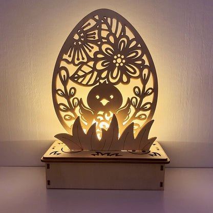Placa Decorativa Páscoa MDF Feliz Páscoa! Faça Você Mesmo sua Caixa Madeira Luminosa
