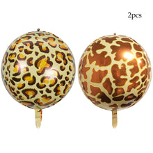 Carregar imagem no visualizador da galeria, Selva Safári tema folha balão 4D animal print balão tigre girafa decoração
