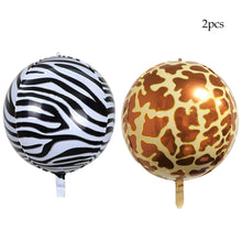 Carregar imagem no visualizador da galeria, Selva Safári tema folha balão 4D animal print balão tigre girafa decoração
