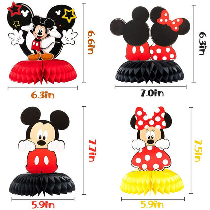 Conjunto de decoração de papel, desenho do mickey mouse da disney, mel, ideal para festa