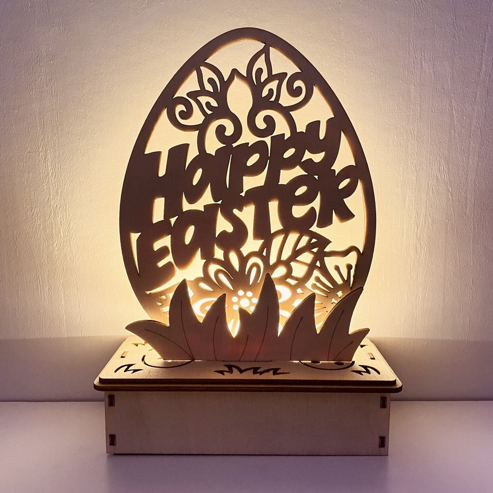 Placa Decorativa Páscoa MDF Feliz Páscoa! Faça Você Mesmo sua Caixa Madeira Luminosa