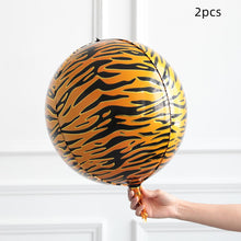 Carregar imagem no visualizador da galeria, Selva Safári tema folha balão 4D animal print balão tigre girafa decoração
