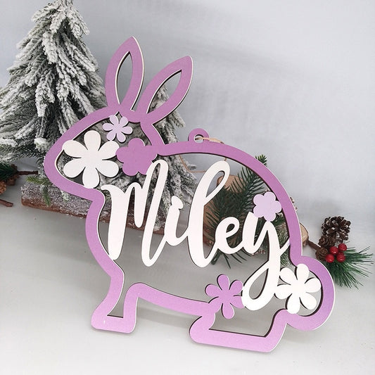 Placa Madeira Páscoa 1 peças de decoração de madeira de boas-vindas para pendurar