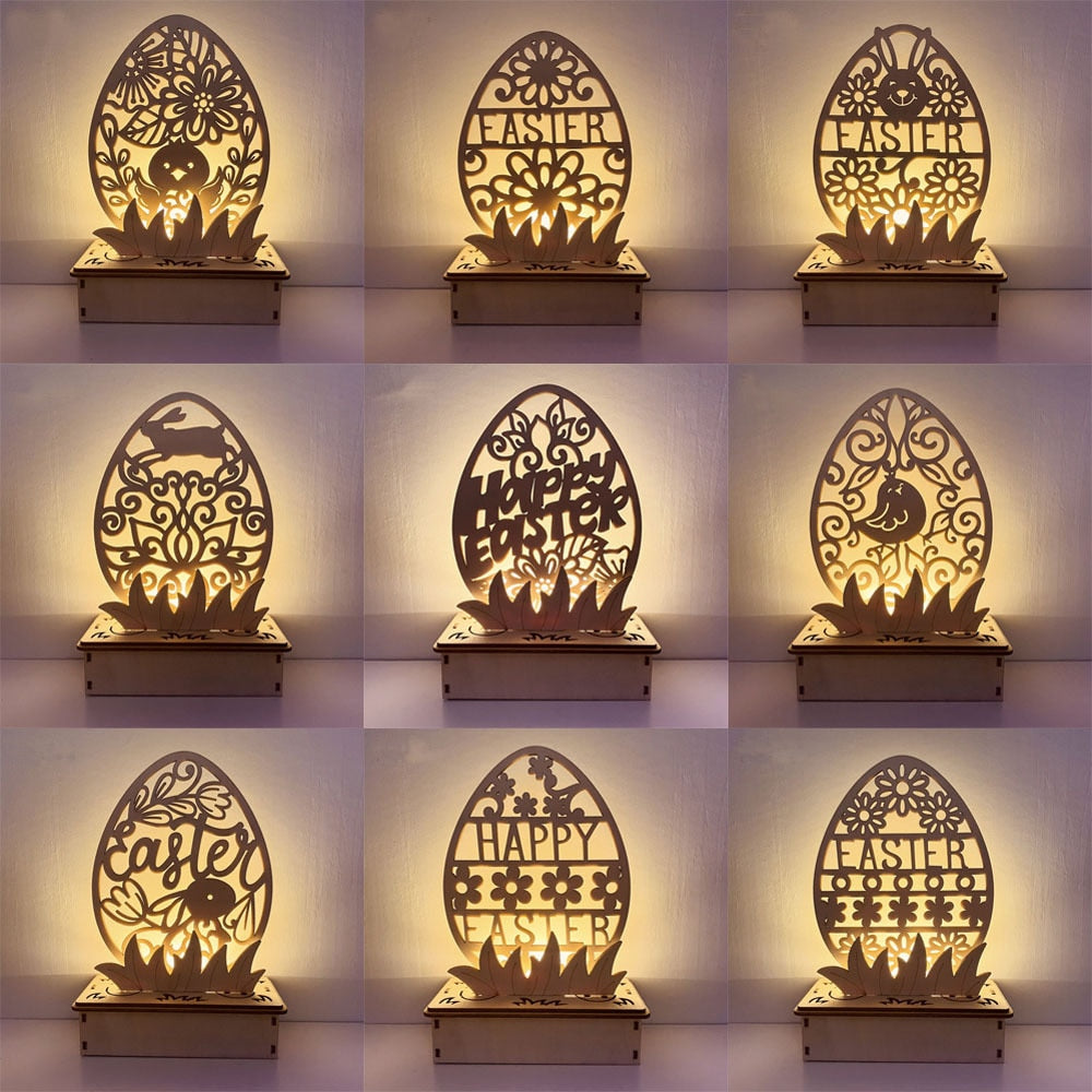 Placa Decorativa Páscoa MDF Feliz Páscoa! Faça Você Mesmo sua Caixa Madeira Luminosa