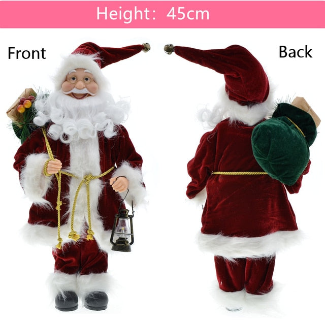 Papai Noel Boneco 45cm Ski Saco Presentes Decoração Natalina Enfeite Natal