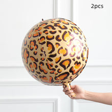 Carregar imagem no visualizador da galeria, Selva Safári tema folha balão 4D animal print balão tigre girafa decoração
