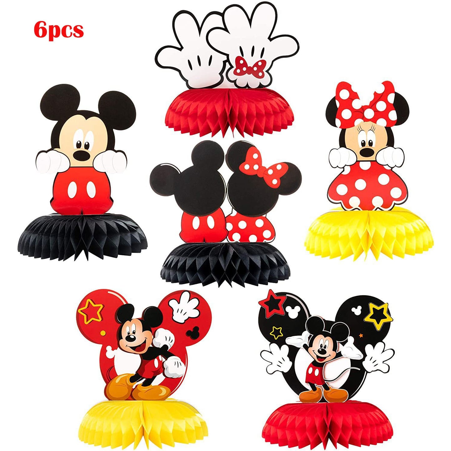 Conjunto de decoração de papel, desenho do mickey mouse da disney, mel, ideal para festa