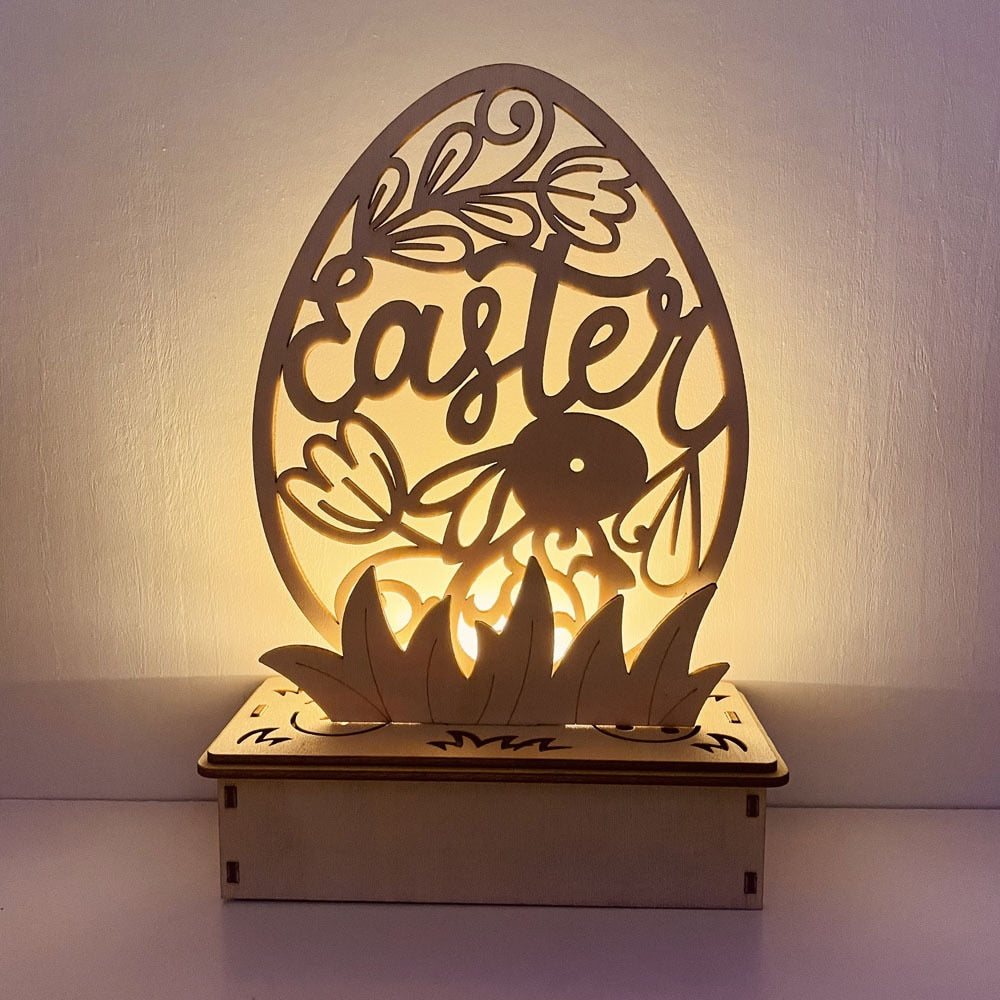 Placa Decorativa Páscoa MDF Feliz Páscoa! Faça Você Mesmo sua Caixa Madeira Luminosa