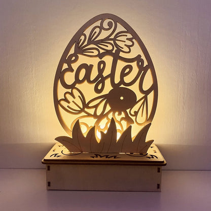 Placa Decorativa Páscoa MDF Feliz Páscoa! Faça Você Mesmo sua Caixa Madeira Luminosa