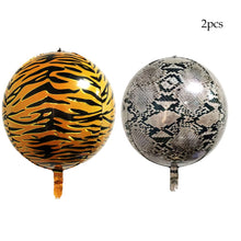 Carregar imagem no visualizador da galeria, Selva Safári tema folha balão 4D animal print balão tigre girafa decoração
