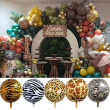 Carregar imagem no visualizador da galeria, Selva Safári tema folha balão 4D animal print balão tigre girafa decoração
